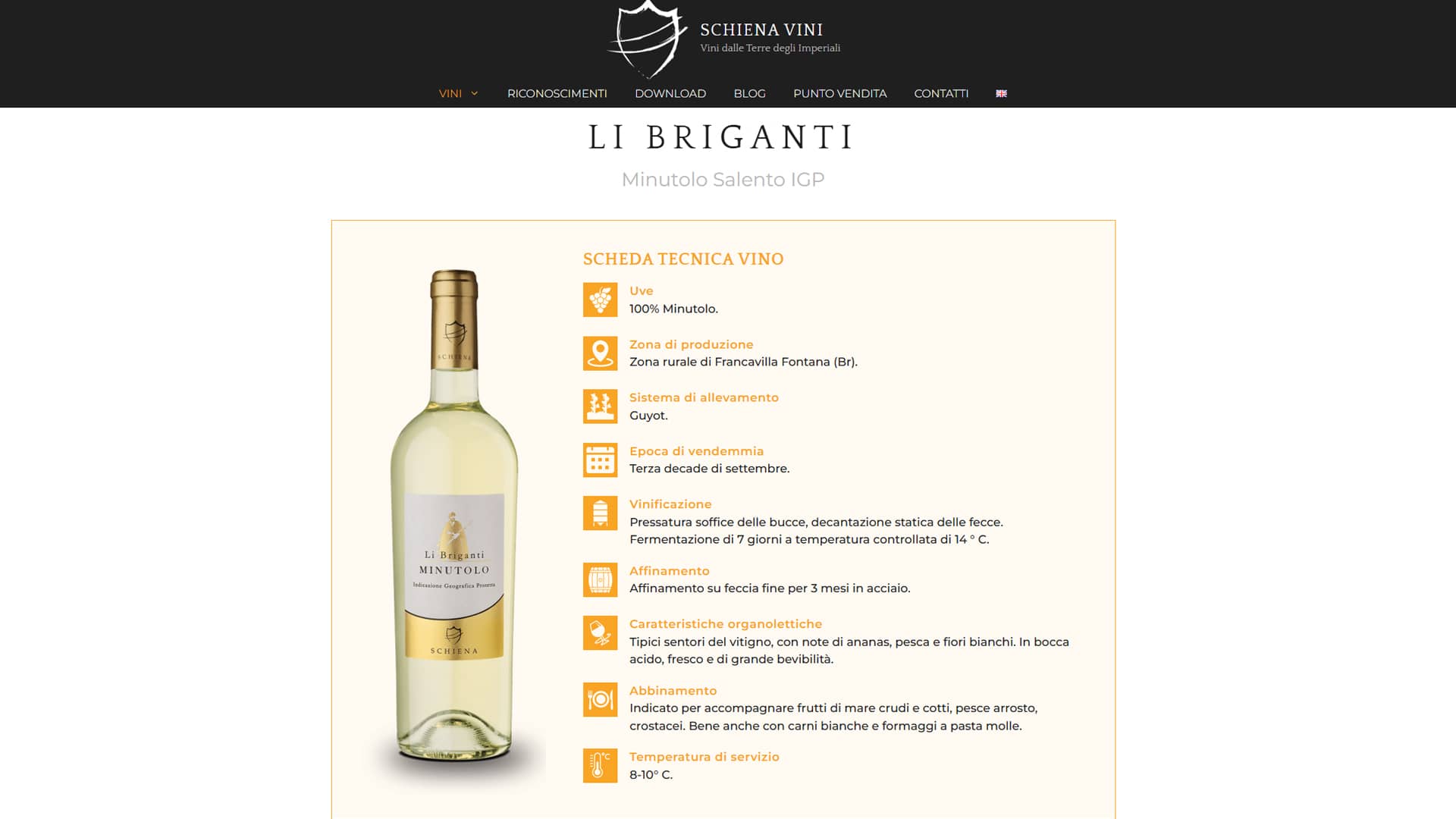 pagina prodotto schienavini